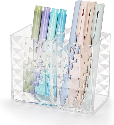 حامل القلم الأكريليك ، حامل فرشاة الماس المتلألئ الماسك ، حامل قلم رصاص حديث للمكتب ، منظم تخزين متعدد الوظائف للأوضاع للغرور ، سطح المكتب (3 مكعب) in Kuwait