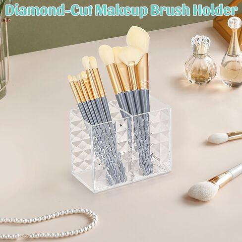 حامل القلم الأكريليك ، حامل فرشاة الماس المتلألئ الماسك ، حامل قلم رصاص حديث للمكتب ، منظم تخزين متعدد الوظائف للأوضاع للغرور ، سطح المكتب (3 مكعب) in Kuwait