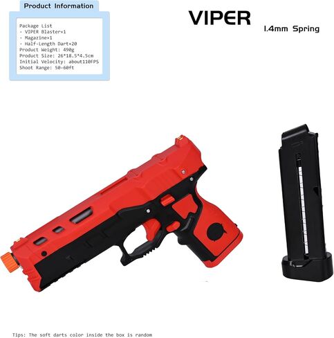 Zhenweiqi Viper Blaster, ZWQ S200S Half Length Dart Pistol Long-Range High Precision Powerful Launcher with 1.6mm Spring for Ages 12+ in Saudi Arabia