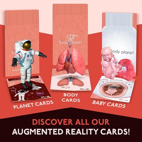 Anatomy Flash Cards, Anatomy and Physiology Flashcards for Kids, Augmented Reality, App Included, English and Spanish, A&P, Body Parts, Body Systems, Learning Tool, Study Tool, Learning Toy in Saudi Arabia