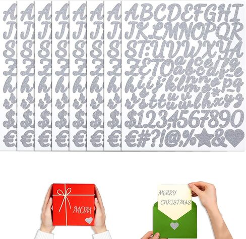 8 Sheets Gold Letter Number Stickers,1 Inch Glitter Vinyl Stick on Alphabet Numbers Stickers Self-Adhesive Small Decals for Graduation Cap,Water Bottles,Scrapbooking,DIY Crafts,Mailbox(Gold) in Saudi Arabia