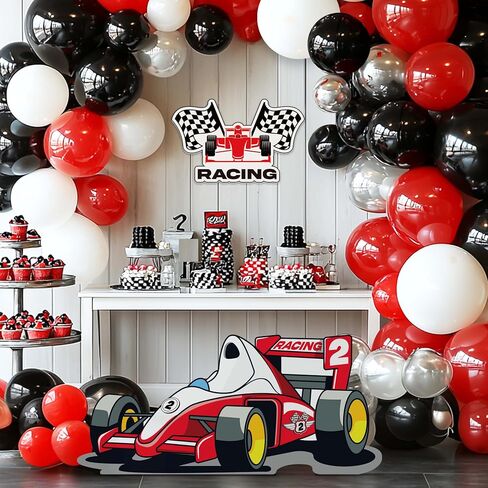 Race Car Party Decorations Racing Theme Centerpiece Red Car Decor Party Backdrop Photo Booth Prop for Birthdays Race Car Parties Festive Events in Saudi Arabia