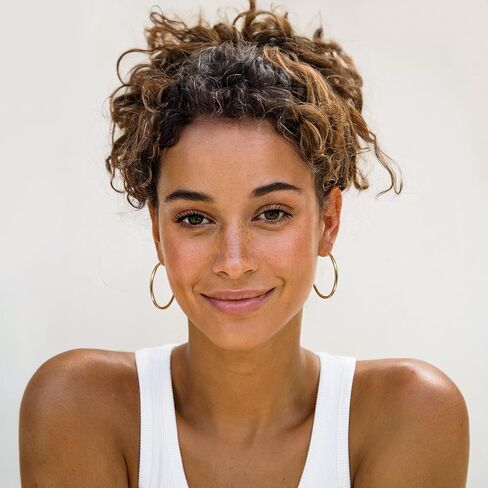 حلقات مفتوحة مكتنزة خفيفة الوزن مطلية بالذهب عيار 14 قيراط من كلارو كليفو | أقراط هوب ذهبية للنساء in Kuwait