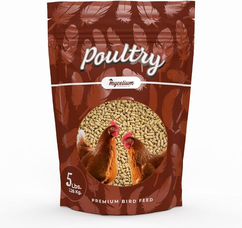 Mycelium Poultry Super Flock Food | High Protein Bird Food with Vitamins & Corn for Chicken, Turkey, Duck & Geese | Supports Growth, Egg Production, Feather & Immune Health | 5 lb Bag in Saudi Arabia