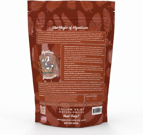 Mycelium Poultry Super Flock Food | High Protein Bird Food with Vitamins & Corn for Chicken, Turkey, Duck & Geese | Supports Growth, Egg Production, Feather & Immune Health | 5 lb Bag in Saudi Arabia