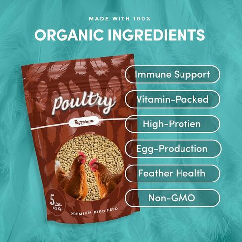 Mycelium Poultry Super Flock Food | High Protein Bird Food with Vitamins & Corn for Chicken, Turkey, Duck & Geese | Supports Growth, Egg Production, Feather & Immune Health | 5 lb Bag in Saudi Arabia