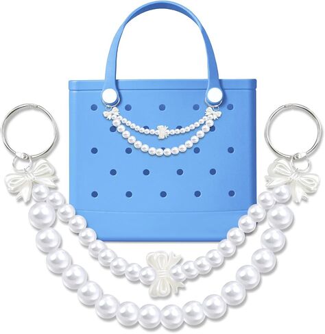 Charms for Bogg Bag, Pearls Chain for Bogg Bag Accessories Charms Compatible with Simply Southern Beach Tote, Insert for Beach Tote in Kuwait