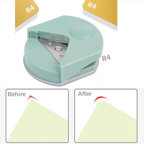 ZAAWUUT Mini Corner Rounder Paper Punch R4 Fillet Cutter,DIY Craft Machine Paper Trimmer Card Photo Corner Cutter, Office School Photo Studio Supplies (Green) in Kuwait