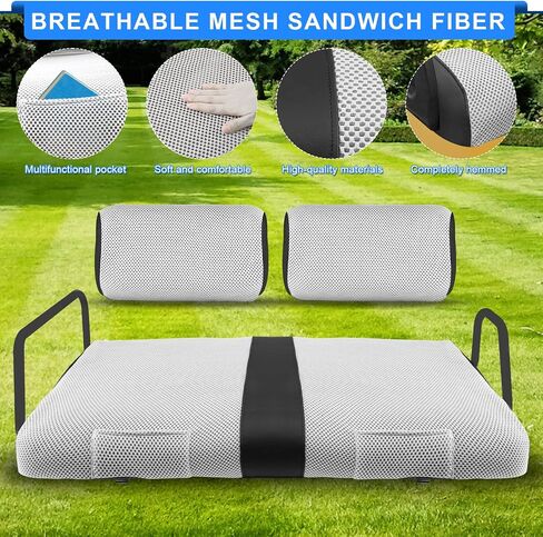 iLSKW Golf Cart Seat Covers for Club Car DS Pre-2000 Seat Cover OEM Front, Breathable Fabric and Leather Front Seat Cover, Full Wrap-Around Design of Club Car DS 1982-2000 Golf Cart Front Seat Cover in Kuwait