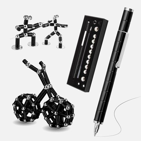 Fidget Pen,Magnetic PenMagnetic Toy Pen, Multifunctional deformable Magnet Writing Pen, Novel Cool Gadget Pen,Toy Gift for Children or Friends (Black) in Kuwait