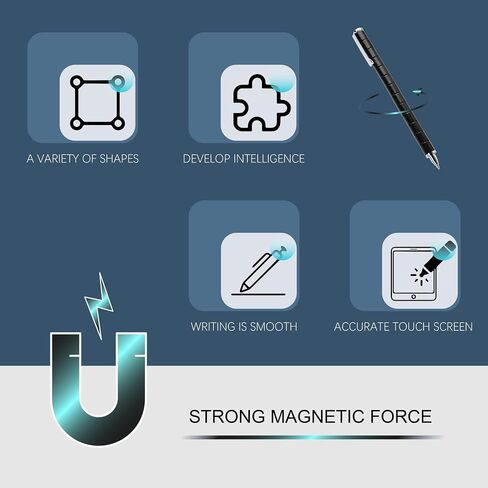 Fidget Pen,Magnetic PenMagnetic Toy Pen, Multifunctional deformable Magnet Writing Pen, Novel Cool Gadget Pen,Toy Gift for Children or Friends (Black) in Kuwait