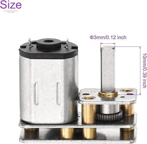 DMiotech 3V 100RPM Rated Torque 1.8 Output Shaft Length 10mm Micro DC Speed Reduction Motor Mini Metal Gearbox Motor for RC Car Robot Model DIY RC Toys Engine in Kuwait