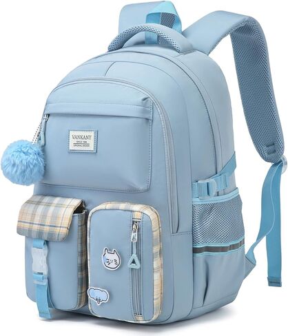 School Backpack for Teen Girls, Big Student Laptop Backpack Aesthetic Bookbags for College Women Elementary Middle High School Travel Mochilas Escolares, Black in Kuwait