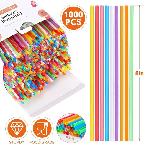 [100 قطعة] شفاطات بلاستيكية مغلفة بشكل فردي من Bendy - شفاطات شرب سوداء مرنة طويلة يمكن التخلص منها مقاس 8.25 بوصة in Kuwait