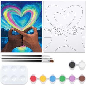 VOCHIC Date Night Idea Couple Canvas Painting Kit Pre Drawn Canvas for Painting for Adult Party Kit Paint and Sip Party Supplies Infinity Love Paint Art Set 8x10 inch Valentine
