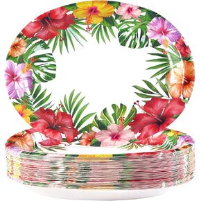 لوحات أوراق بيضاوية للمحيط 50pcs 10 "× 12" كبيرة القابلة للتصرف الثقيلة الساحلية الساحلية المرجانية الصوفية الأطباق الورقية الشاطئية لوحات حلوى البحر في الربيع الصيفي حفل عيد ميلاد لوازم حفلة عيد ميلاد الربيع