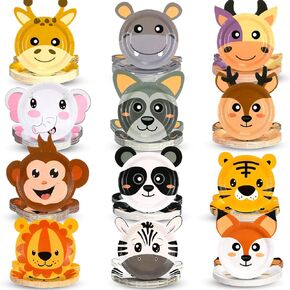 Zhehao 120 PCS 7 بوصة Jungle Safari Party Paper Plate Plate Safari Safari على شكل حيوانات موضوعات الحفلات اللوازم المائدة كاريكاتير الكرتون للحيوانات لعيد الميلاد دش الطفل غابة الديكور حيوان