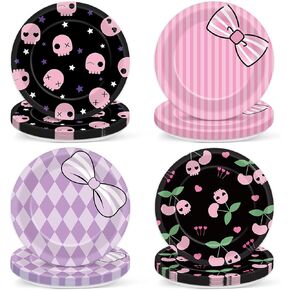 48pcs زخارف الحفلة Kawaii لطيف الأنيمي لوحة الرسوم المتحركة الرسوم المتحركة للقرصين الرسوم المتحركة للموضوع أدوات المائدة القابلة للتخلص منها