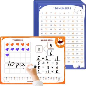 DOTIMO 10 PCS لوحة محو جافة صغيرة ولوحة الرسائل - الألواح البيضاء المصغرة على الوجهين للأنشطة التعليمية للطفل ، ولوحات الأبجدية والرسم (12 "x9")