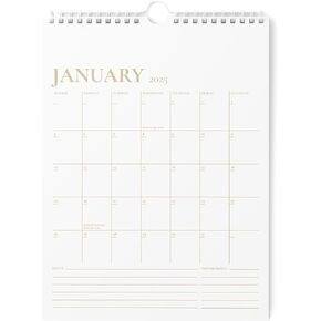 Karto Wall Calendar 2025 - Vertical 8.5x11 inch Runs Until June 2026 - Boost Your Productivity and Easy Planning with the Aesthetic Monthly Calendar - Golden