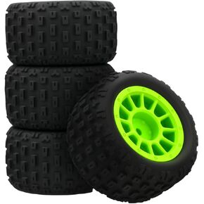 طقم من المطاط قبل الالتصاق والإطارات بلاستيك طقم من أجل Arrma 1/18 Granite Grom Series RC Rustrads Part Green