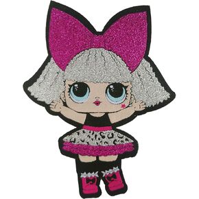 تصحيح Diva Diva LOL. المنسوجة ، خياطة ، مع خيوط lurex الوردي والفضي. حجم 5.7 "x 4.1" (141mm × 107mm).