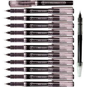 Morning Glory Pro Roller Ball Pen - 0.38 mm -fine tip (حزمة من 12 أقلام) 1 تعبئة (أسود)