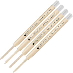 Lanier Combo Pack - 4 Pack - Monteverde® Softroll ™ Ballpoint P13 Paste Ink Enk متوافق مع معظم أقلام Parker® Points - Blueblack (نصيحة متوسطة 0.7 مم)