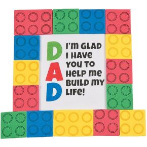 Fun Express Dad Brick Tabletop Decorating with Easel Craft Kit - Makes 12 - DIY Father's Day Craft Gifts for Kids