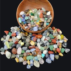 60Kinds+ Gemstones and Crystals Set,Bulk Tumbled Chips Crystals for Jewelry Making,Crushed Stones Rocks and Minerals Science Kit (1.1lb(55-60types))
