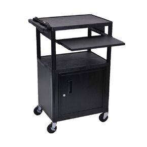 Luxor - 42 "H AV CART - 3 رفوف خزانة السحب الأمامية (LP42CLE -B)