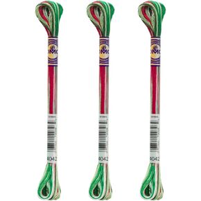 اختلافات ألوان DMC 6 خيط تطريز - 8.7 ياردة - Merry 417F -4042 - حزمة 3 skeins