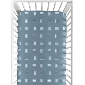 Sweet Jojo Designs White and Green Boho Mudcloth Boy or Girl Fitted Crib Sheet Baby or Toddler Bed Nursery - Sage Bohemian Woodland Tribal Southwest Mud Cloth Hatch Gender Neutral Triple Line