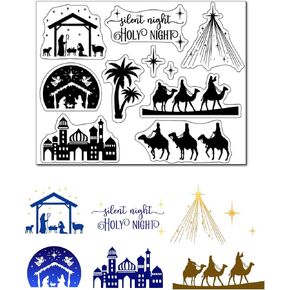 Holy Night Clear Stamps لنجمة Make Card of Bethlehem Christ Born Born Silicone Stamps for Scrapbooking Photo Abrum علامات الهدية وغيرها من الحرف الورقية الديكور