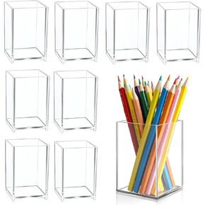 Yimy 9 Pack Acrylic Pen حامل ، منظم قلم رصاص للمكتب ، حامل فرشاة المكياج ، منظم قلم القلم القلم للقرطاسية المكتبية المدرسية للمكاتب المدرسية