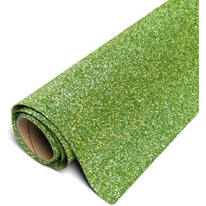 SISER GLITTER HTV 11.8 "× 10 قدم لفة - الحديد على فينيل نقل الحرارة (أخضر فاتح)