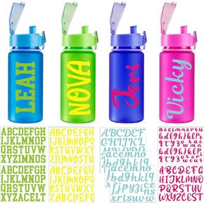 Colarr 9 Sheets UV Dtf Cup Wrap Transfer Stickers Vinyl Name Decals Alphabets Letter Sticker for Water Bottles Personalized Custom Crafts for Glass Cups Tumbler Car Furniture Window DIY Crafts