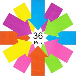 Outus 36 Pieces Colorful Arrows Carpet Markers for Classroom Arrows Shaped Floor Markers Spot Marker for Teacher Home School Line up Activity Game Social Distance, 6 Inches