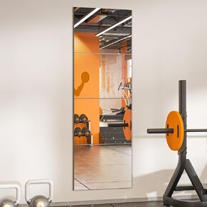 Wall Mirror,Full Length Mirror Tiles for Wall Decor, Modern Full Body Mirror for Home, Office, and Gym（Glass, 16''x12''x 3PCS）