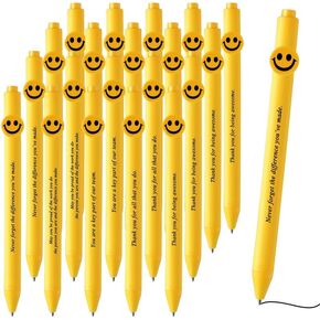 Qilery 50 PCS أقلام تحفيزية 5 أنماط 5 أنماط اقتباسات Smile Face Point Pens Black Ink Write Smooth Writing Gifts Show You Gifts