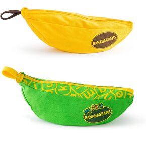 Bananagrams Classic & My First Bundle. لعبة Word Word ممتعة للأطفال والعائلات. تعليمية ومسلية ، الأعمار. يلعب الكلمات سريعة الخطى في حقيبة محمولة مريحة