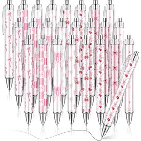 24 PCS Floral Pens Bulk Spring Flower Point Pens Colorful Floral Black Ink Pen for Women Flower Flower Mother Mother Homes Office Supplies (Spring)