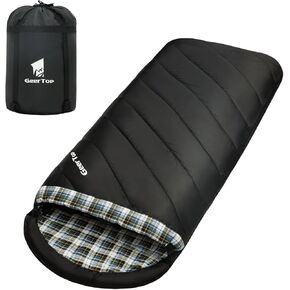 GEERTOP Flannel Sleeping Bag for Adults XXL, Large Wide Camping Sleeping Bag 4 Season, 0 Degree Sleeping Bag for Winter Cold Weather
