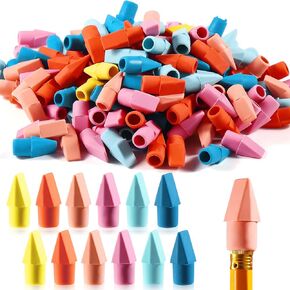 Pencil Top Erasers Caps Bulk for Pencils, 6 Assorted Vintage Colors Chisel Shape Pencil Erasers Toppers for School Supplies Classroom Office Party Favors Games Prizes (1200)