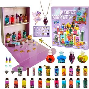 Panmax Fairy Mixies Botion Kits for Kids ، 22pcs Protion Fairy Bottles ، Potions Make Craft Kit ، Toy Creativitive Art For Girls ، Fun Birthday Gift Toys for Girl 6 7 8 10+