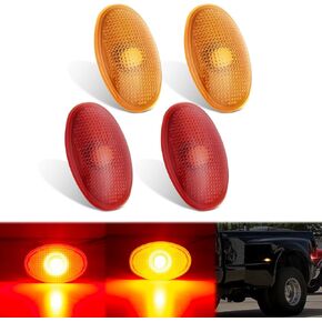 Nilight Wheel Fender Side Marker Lights 4 PCS 3 LED Red Amber Front Rear Fender Clearance Light Waterproof Plug And Play Smoked Lens Light Compatible With 2010-2018 Dodge Ram 2500 3500 Super Duty in Kuwait