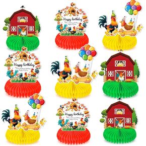 9pcs دجاج قرص قرص العسل المركزي ، الدجاجة الديكور طاولة الحفلات ، ديكور عيد ميلاد للأطفال البالغين البالغين باشيخ ،