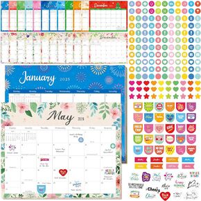 2025-2026 Magnetic Calendar, 24 Monthly Planner Calendar with 340+ Stickers, Fridge Calendar with Different Designs for Metal Cabinet, Refrigerator, School, Office, Home