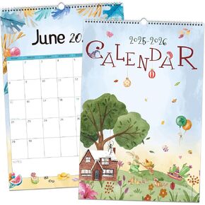 Guasslee Wall Calendar 2025 Gertical Planner Wall 2025-2026 19 شهرًا جمالية تقويم كبير في يونيو.
