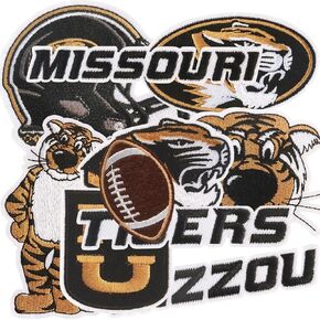 10pcs Missouri Iron on Patches ، بقع كرة القدم للجينز ، القمصان ، حقائب الظهر ، القبعات والمزيد